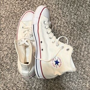 Converse High Top Sneakers in Cream and White